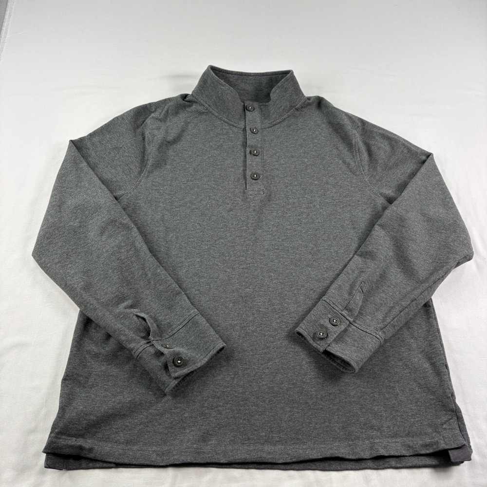 Rhone Sweater Mens Large Gray Wool Blend Pullover Preppy Casual Stretch
